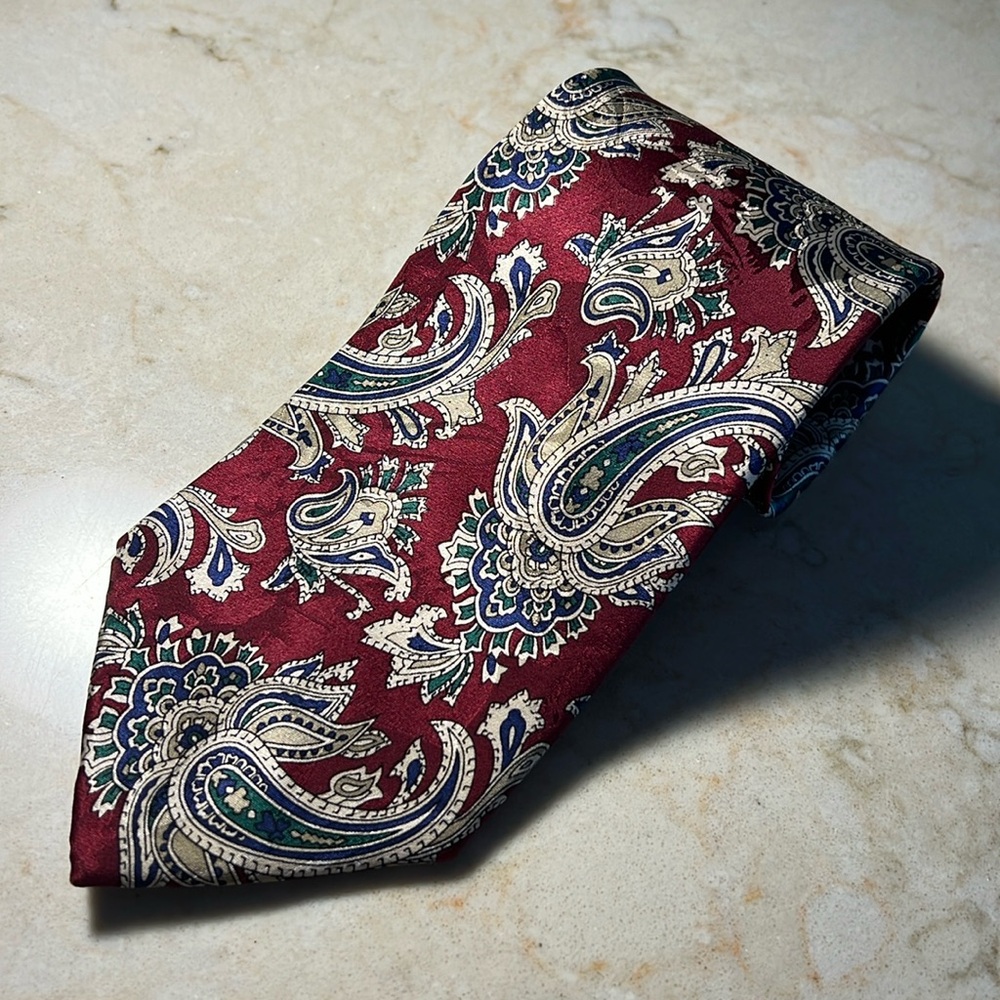 Paisley Red  and Blue Men's Tie